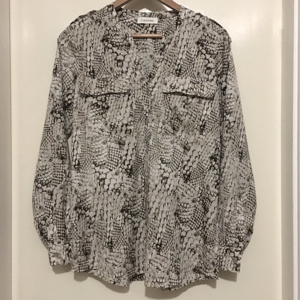 Mobwife Highroller Calvin Klein Snakeskin Reptile Print Button Down Small